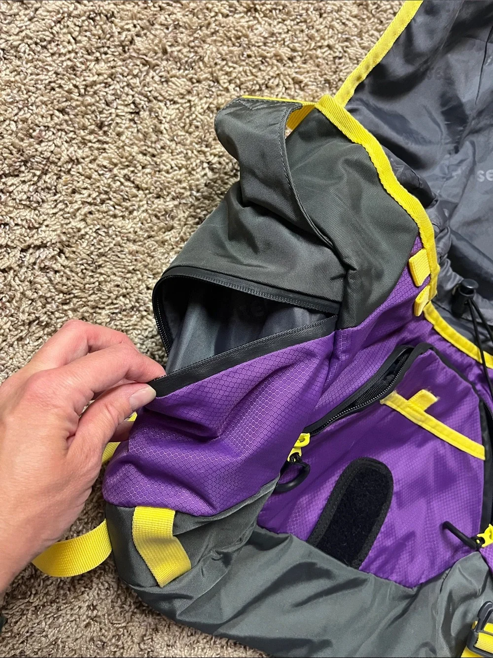 Purple and Yellow Messenger Bag for Men by